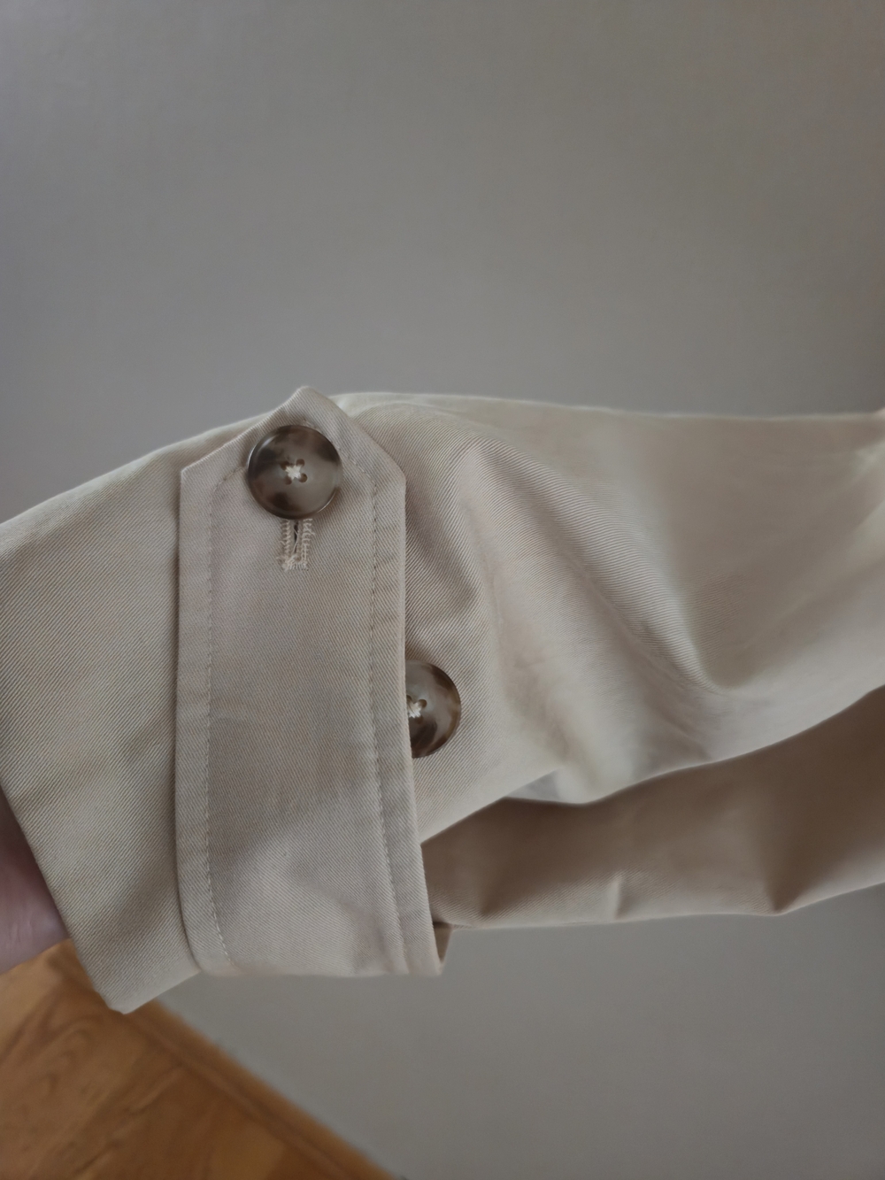 Tuckernuck Drew Short Trench Coat Size Small Tan Boxy Cropped Lined Preppy - Picture 6 of 14